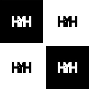 hyh initial letter monogram logo design set