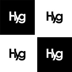 hyg lettering initial monogram logo design set