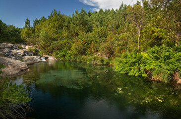 Fototapeta na wymiar Natural Pool in Cal river, on the top of Folón an Picón trail