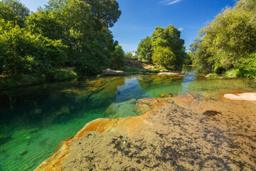 Natural river pool in  As Pesqueiras in O Rosal
