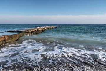 Deserted Lanzheron beach in Odessa, Ukraine