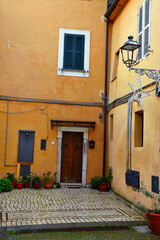 Fototapeta na wymiar the historic center of Fiuggi Italy