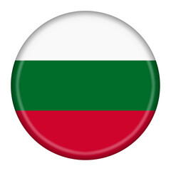 Bulgaria button flag 3d illustration with clipping path