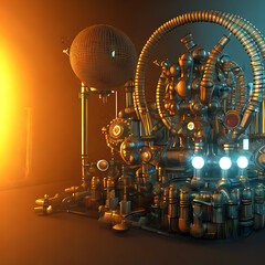 Generative AI : Steampunk Fusion Energy Generator
