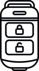 Mobile car key icon outline vector. Remote button. Lock service