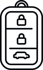 Automobile car key icon outline vector. Smart remote button. Digital system
