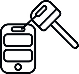 Drive car key icon outline vector. Remote button. Digital system