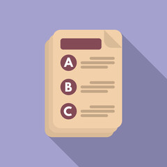 Task schedule paper icon flat vector. Event time. Agenda busy