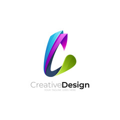 Symbol L logo with colorful design template, letter L