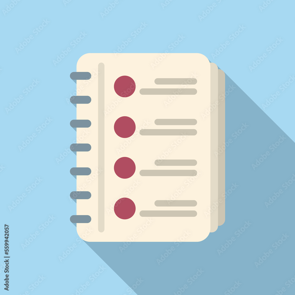 Poster task list icon flat vector. agenda event. manager time