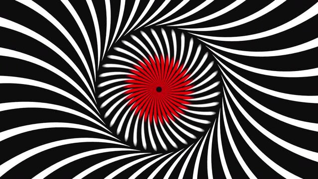 Psychedelic hypnosis trip video red zoom