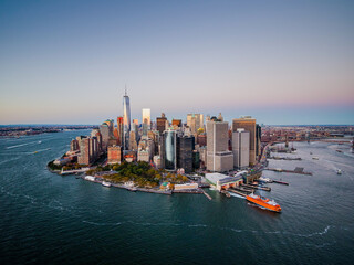 Whitehall Terminal Staten Island Ferry New York City Skyline