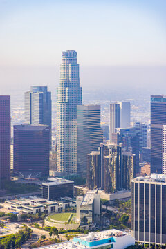 Late Morning Downtown Los Angeles Skyline Vertical