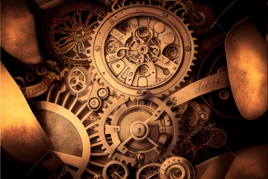 Steampunk background with gears and cogs