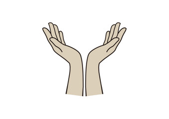 Two hands simple vector illustration