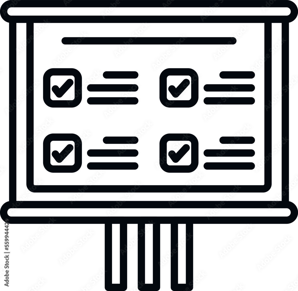 Poster task board icon outline vector. event time. list business
