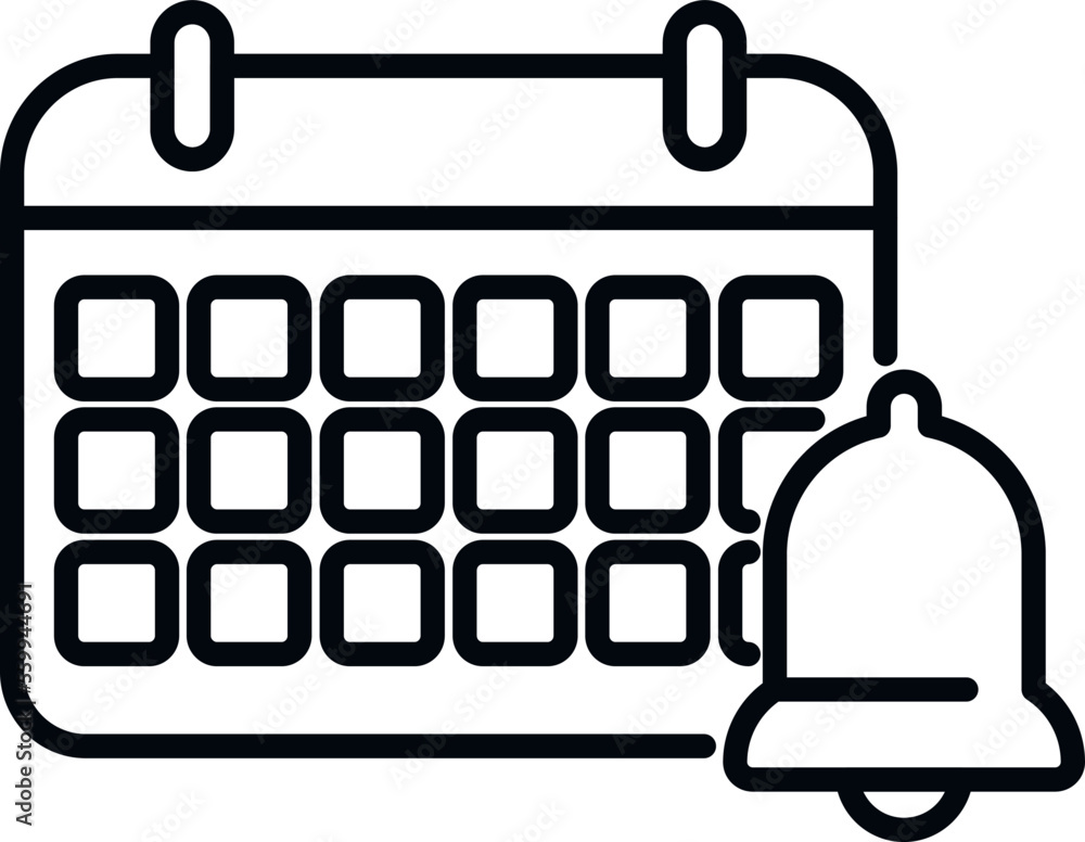Poster calendar task schedule icon outline vector. event time. agenda app