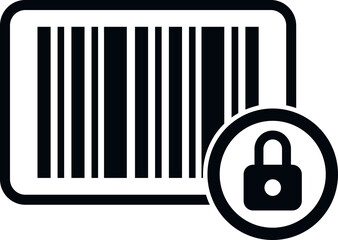 Secured bar code icon simple vector. Cipher data. Lock security