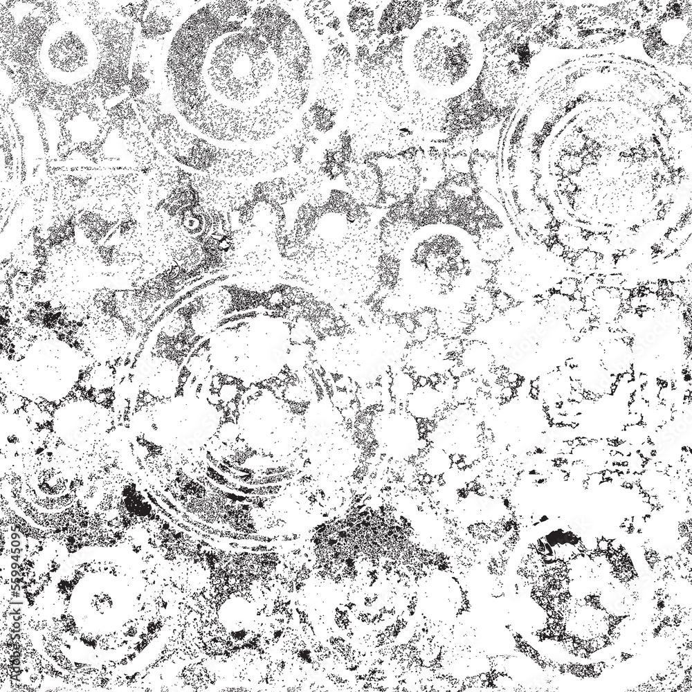 Aufkleber abstract seamless pattern grunge texture with geometric shapes circles and squares. realistic vector