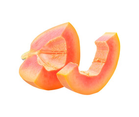 Fototapeta na wymiar sliced of ripe papaya isolated transparent png