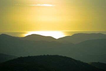 Dusk View of the Pacific Crest from Malibu