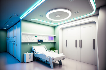 Hospital room. Generative AI