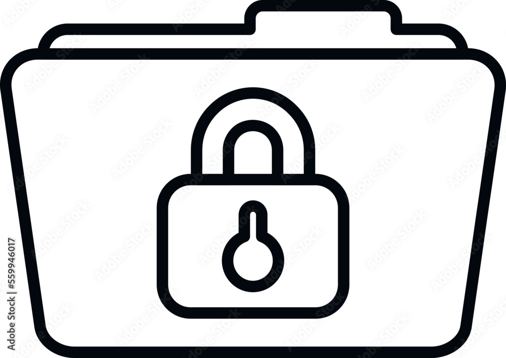 Poster lock folder icon outline vector. cipher data. code logo