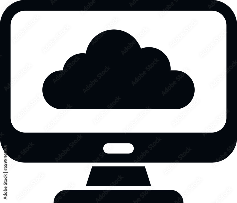 Poster computer backup icon simple vector. data cloud. server file