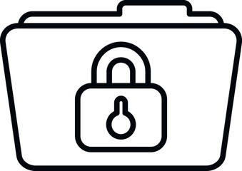 Lock folder icon outline vector. Cipher data. Code logo