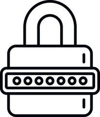 Code padlock icon outline vector. Cipher data. Lock security