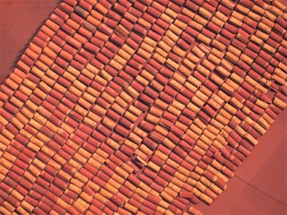red tiles on a roof