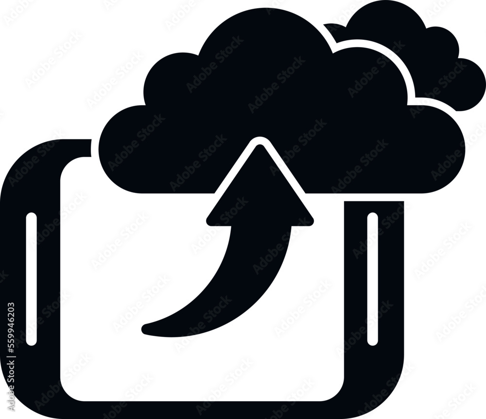 Poster smartphone backup icon simple vector. data cloud. storage data