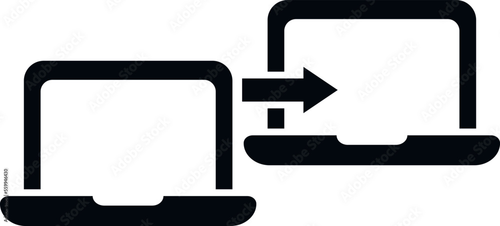 Poster laptop backup icon simple vector. data cloud. storage file