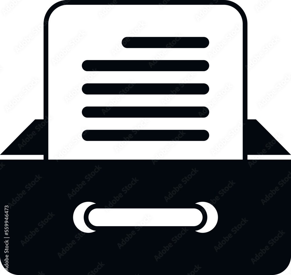 Poster file drawer icon simple vector. backup data. storage digital