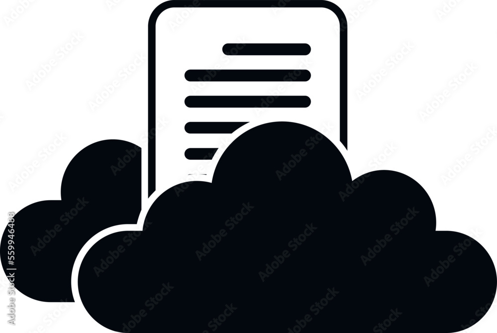 Poster cloud storage icon simple vector. data backup. server file