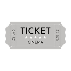 Ticket cinema. Flat vector ticket