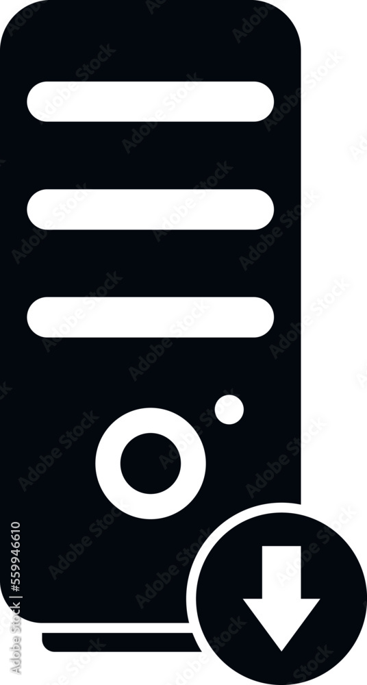 Poster computer backup icon simple vector. data cloud. network system