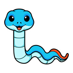 Cute blue snake viper cartoon