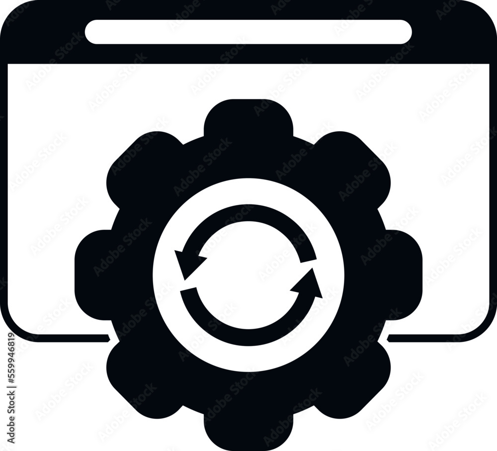 Poster system backup icon simple vector. data cloud. server file