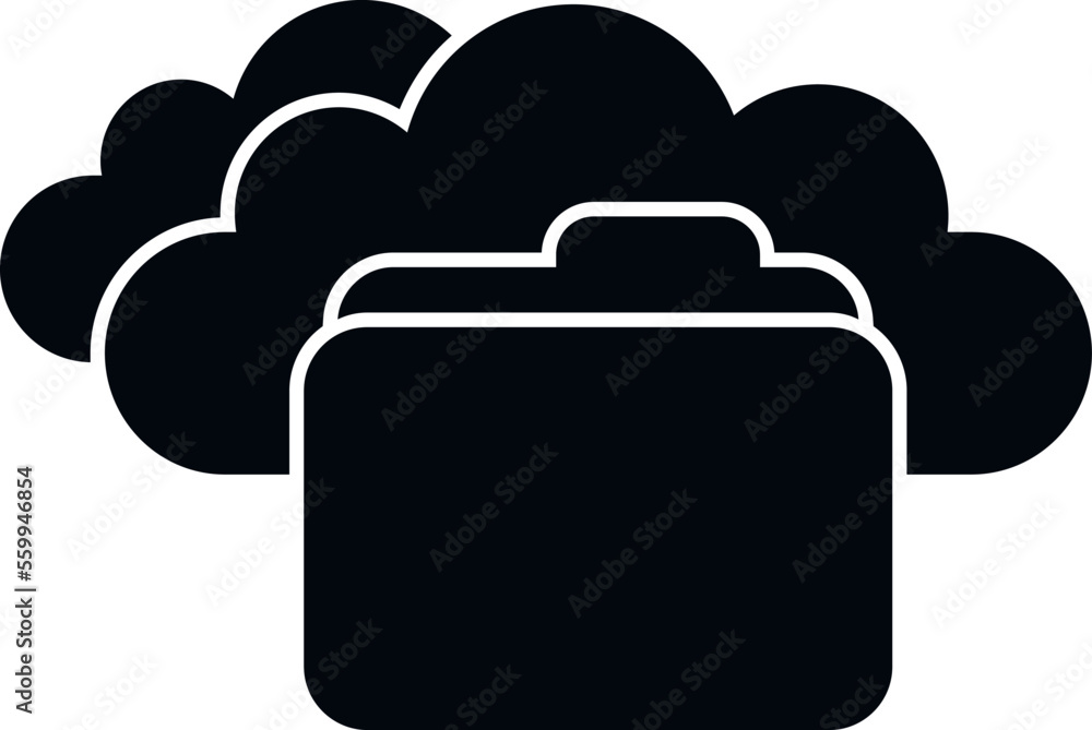 Poster file folder icon simple vector. data cloud. storage server