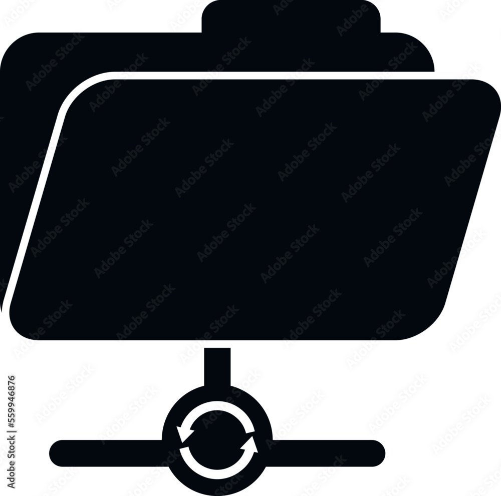 Poster folder storage icon simple vector. data backup. server file