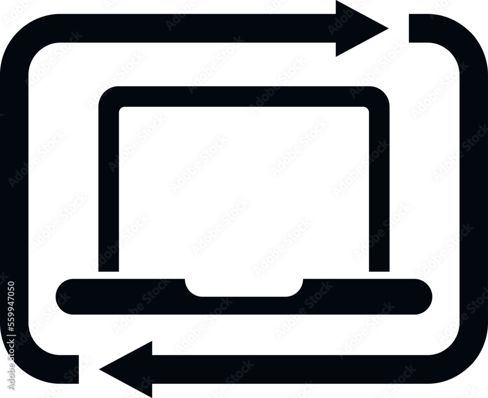 Poster laptop backup icon simple vector. data cloud. server file