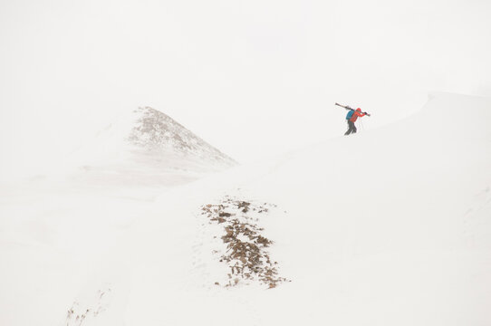 Chris Anthony clmbing a ridge near Vail Pass, Colorado.