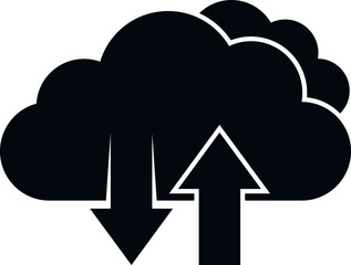 Upload data cloud icon simple vector. Computer storage. File network