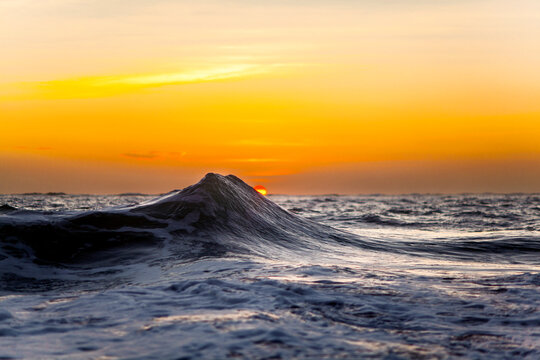 Ocean wave at sunrise
