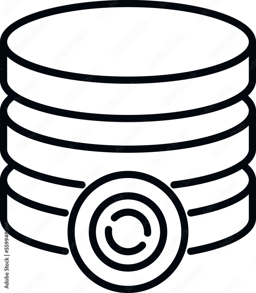 Poster server backup icon outline vector. data cloud. storage file