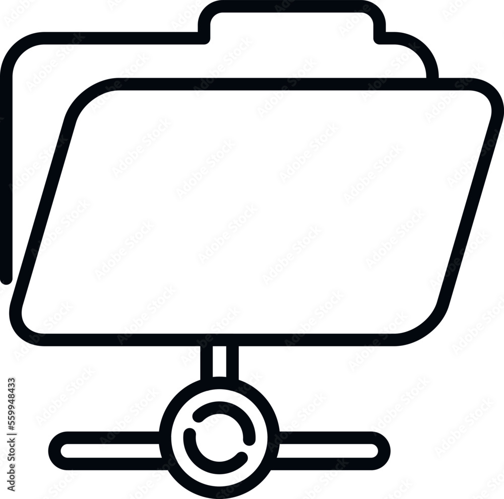 Poster folder storage icon outline vector. data backup. server file