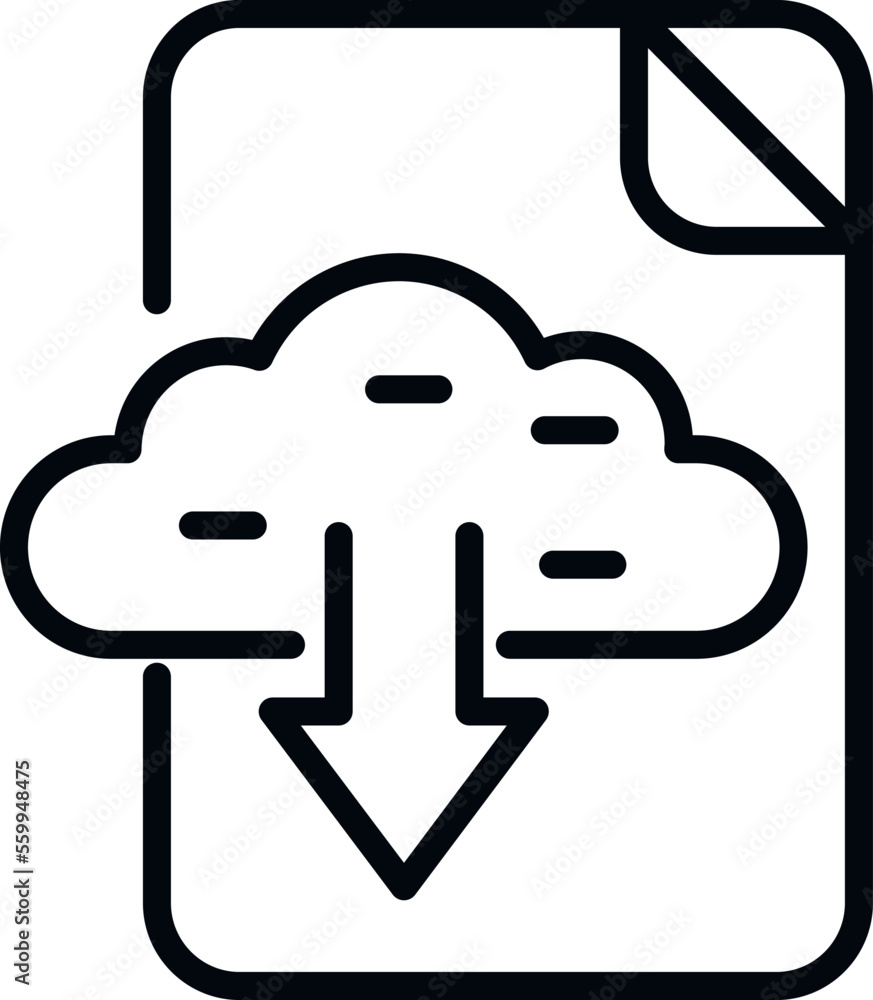 Poster backup file icon outline vector. data cloud. server document