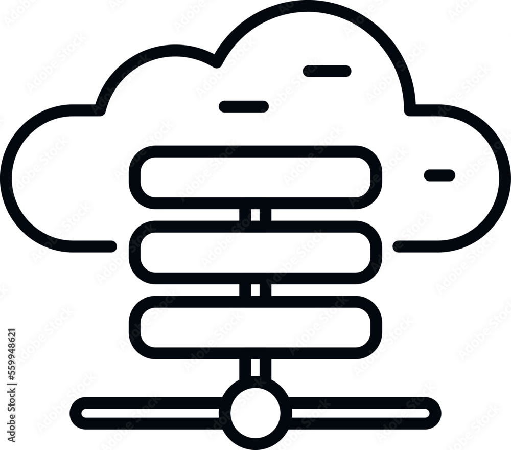 Poster data server cloud icon outline vector. file storage. web document