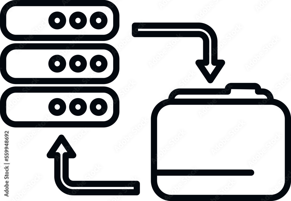 Poster network folder icon outline vector. backup data. computer storage